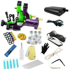 Dragonfly Tattoo Machine Power Supply Foot Pedal Clip Cord Needle Kit