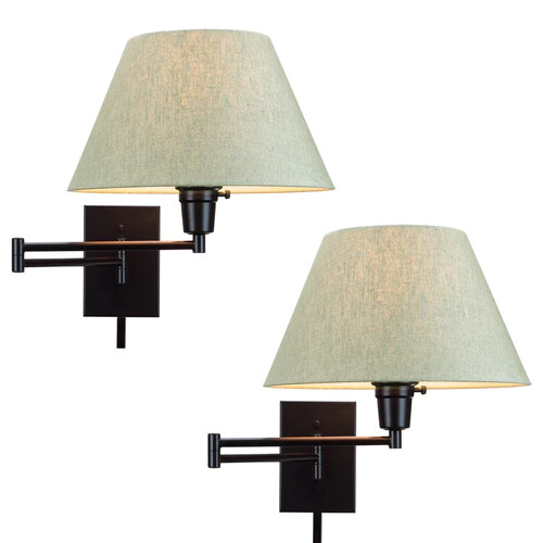 Kira Home Cambridge 13" Swing Arm Wall Lamp - Plug In/Wall Mount Multi-color opt - Picture 1 of 66