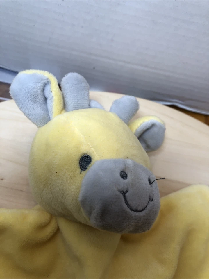 Dan Dee Amarillo Gris Jirafa Manta de Seguridad Bebé Lovey Peluche Sonajero Juguete Anudado Foto 2 de 4