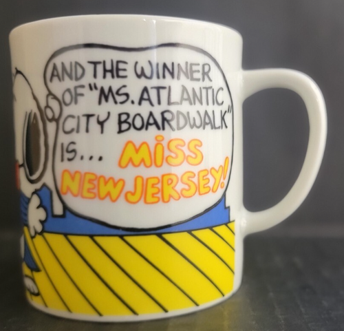 TAZA VINTAGE SNOOPY LUCY 1966 MISS NEW JERSEY ATLANTIC CITY JAPÓN - Imagen 3 de 6