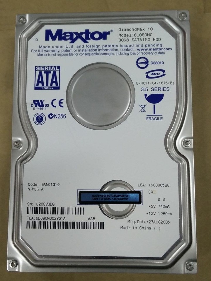 Disque Dur Maxtor Diamondmax 10 6L300R0 300GB 7200U/Min 16MB Ata 3.5
