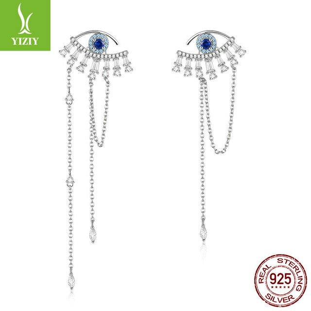 Fashion Authentic S925 Sterling Silver Blue Lucky Eye Stud ...
