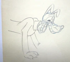 1940's PLUTO DOG Donald Duck  WALT DISNEY ORIGINAL PRODUCTION cel DRAWING