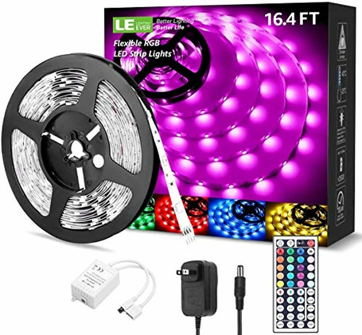 LED Strip Lights 32.8ft, RGB LED Light Strip, 5050 SMD LED Color Changing Tape L-image