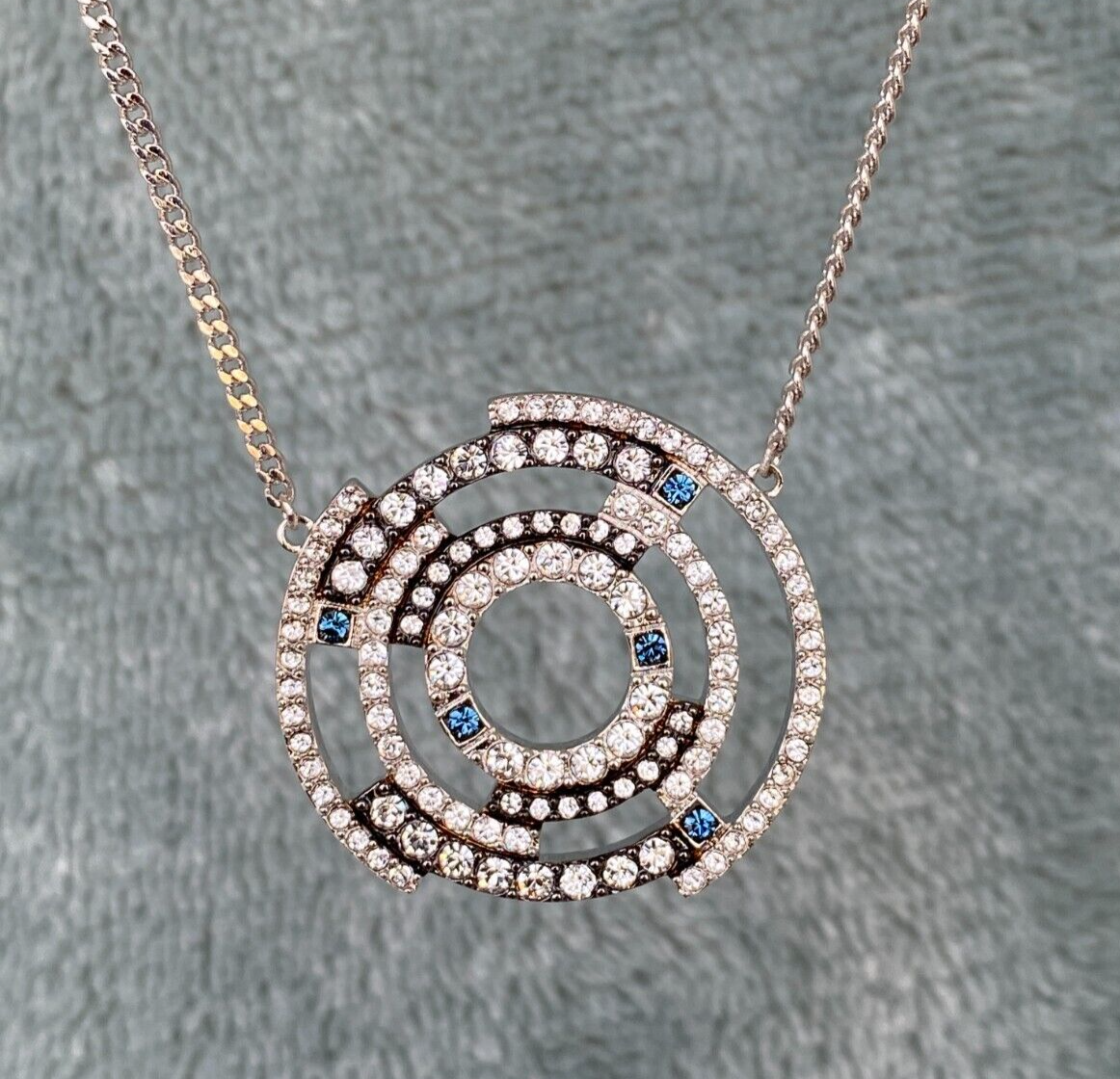 Karl Lagerfeld Swarovski Crystal Large Concentric Pendant Necklace-image