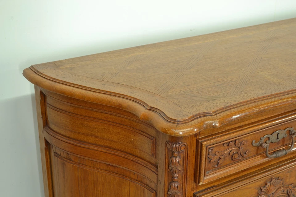 大号橡木法国乡村餐具柜带孟买侧柜 — 第 4/4 张图片