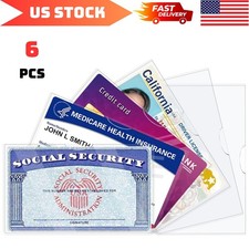 6 Pack Social Security Card Protector Sleeves/New Medicare Card Protector Sleeve
