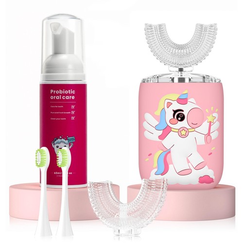 Kids Electric U Shaped Toothbrush Unicorn Rechargeable Sonic Toothbrush with ...