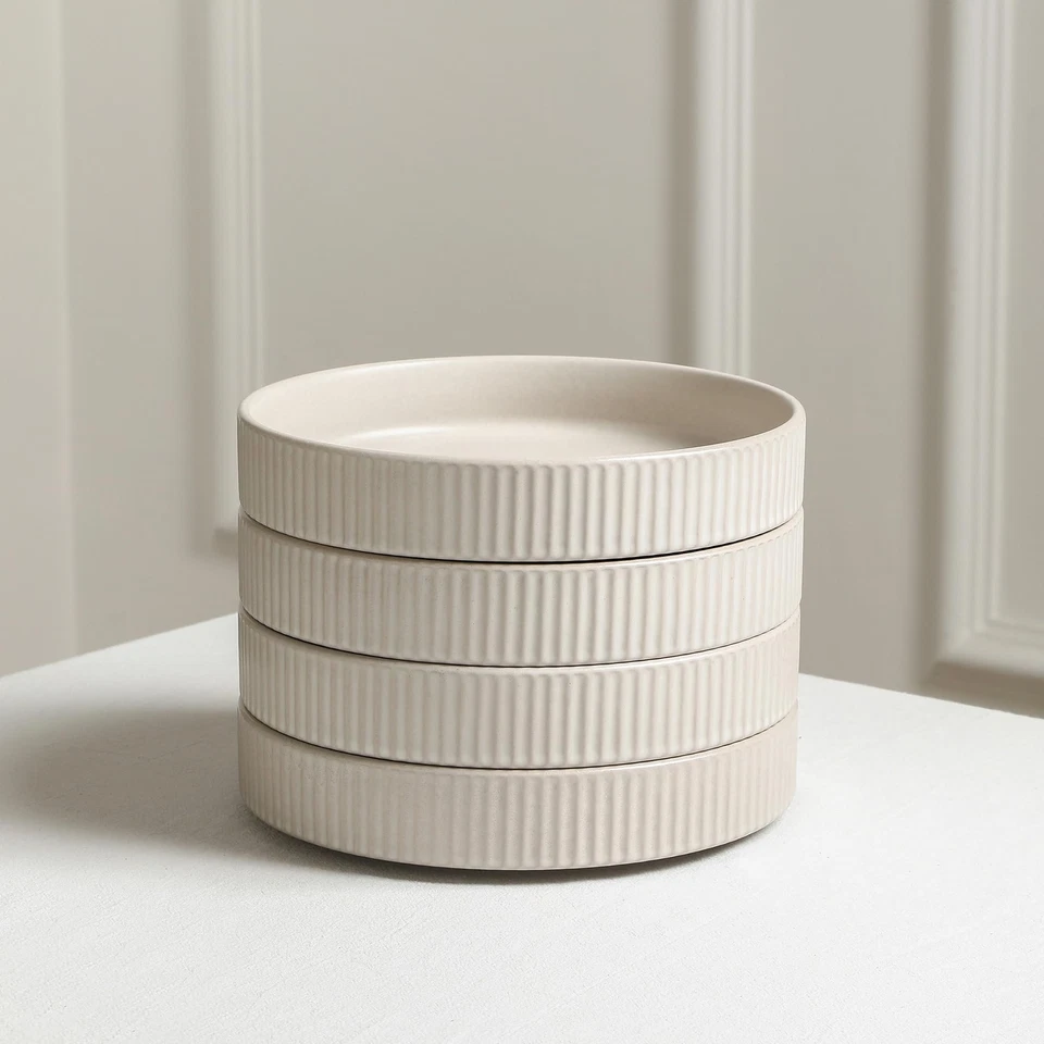 Juegos de 4 tazones para pasta de gres moderno Haven, juego de platos para 4, esmalte reactivo... Foto 2 de 4