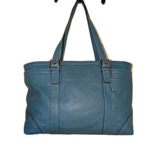 Borsa Coach Hampton Turquoise Gallery grande bambino vintage F11203 buone condizioni