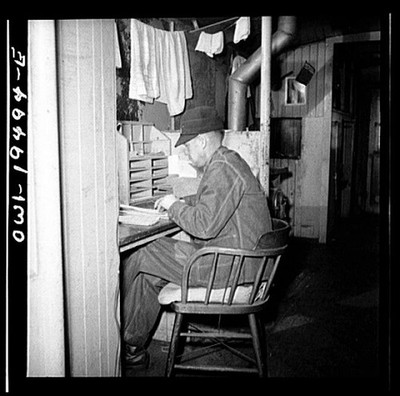 Photo:Conductor George E. Burton Caboose Lunch 1910s Railroad Worker