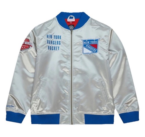 New York Rangers NHL Team OG 2.0 Lightweight Silver Jacket Large Mitchell & Ness