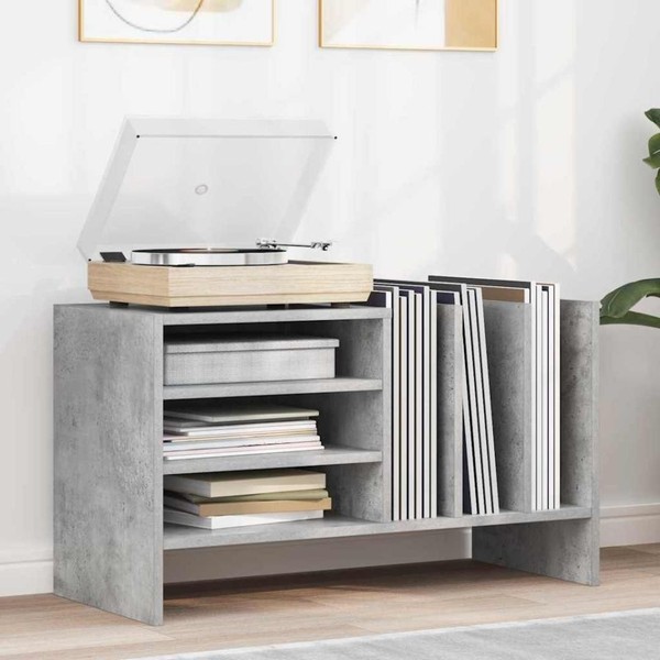 Schallplattenschrank Betongrau 78,5 X 35 X 45 Cm Holzwerkstoff-image