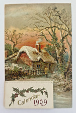 Novelty 1909 Calendar Attached Thatch Roof Co...