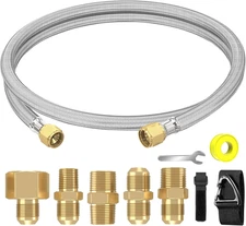 Upgraded 6 Feet High Pressure Braided Propane Hose Extension with Conversion Cou