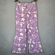 Urban Outfitters Isabella Printed Flare Pant Paisley Pattern Size 8 Boho Peasant
