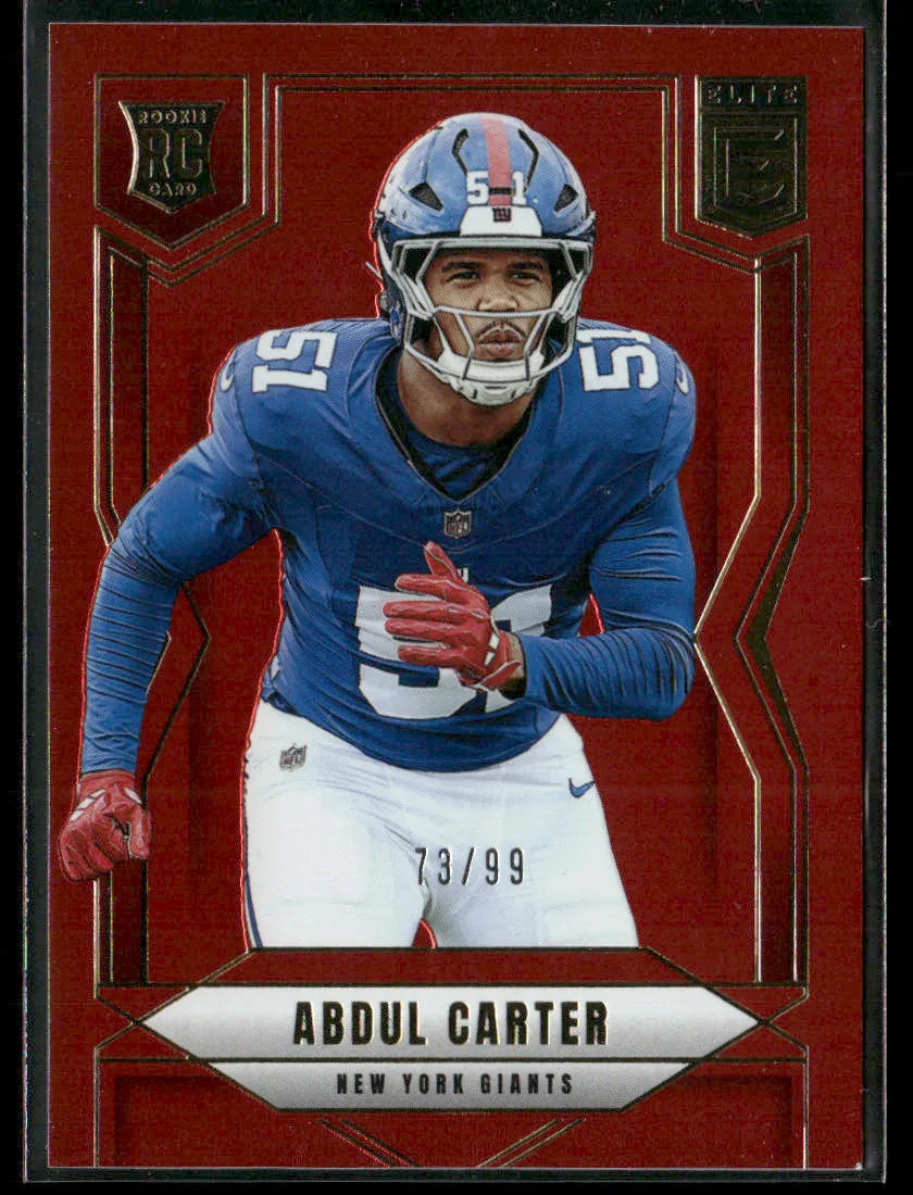 2025 Panini Donruss Elite Football Abdul Carter #111 Red RC Rookie 73/99