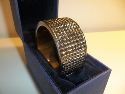 Signierter Swarovski breiter Intervalle Kristall Armreif - Medium
