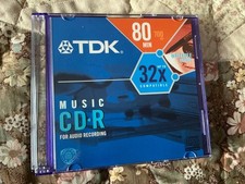 TDK Music CD-R Discs Slim Case 3 Pack 80 Minutes 12x Compatible SEALED "