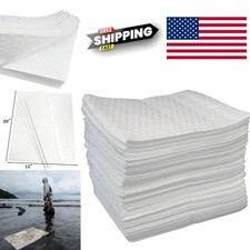 Economical Oil Absorbent Mat Pads 15 x 20 Inch White Heavyweight Polypropylene