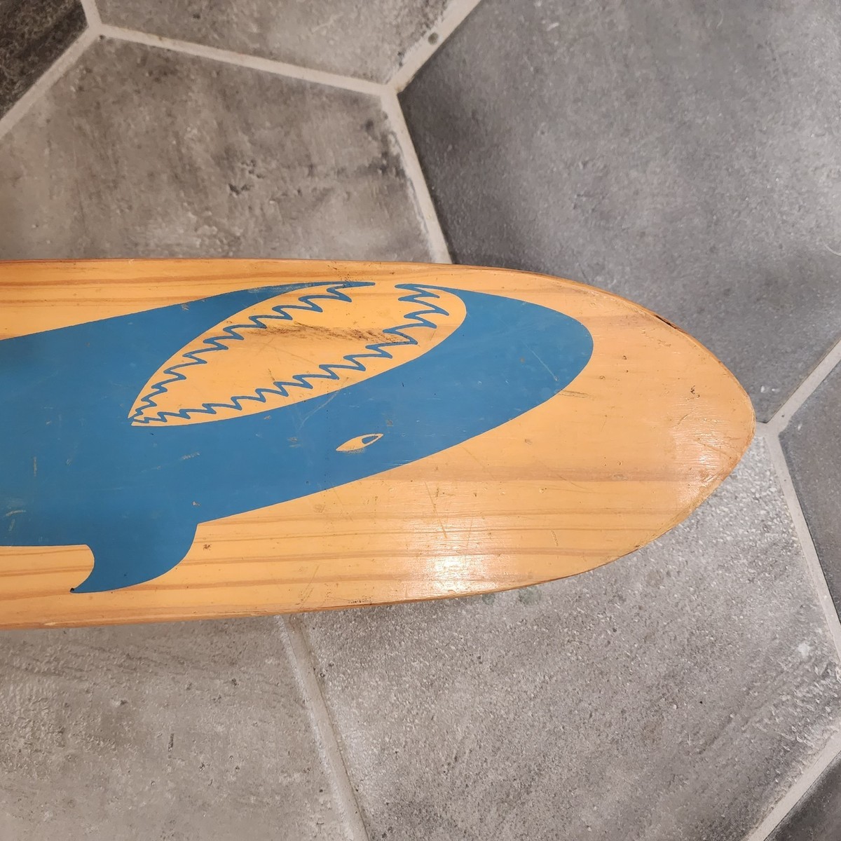 Vintage Nash Surfboards SHARK Wood Skateboard Metal Wheels XLNT