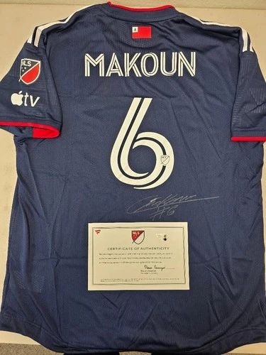 NE Revolution CHRISTIAN MAKOUN Signed Match Game Used 2023 Season Soccer Jersey