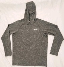 Nike Swim Dri-Fit Long Sleeve Hoodie Particle Gray UPF40 Lightweight Great Cond