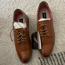 Bruno Marc Men  s Brown Cap Toe Lace-Up Oxford Dress Shoes Size 9