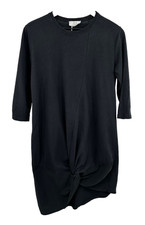 Zara Trafaluc Twisted Hem Shirt Dress Women’s Small Black 3/4 Sleeve Minimalist