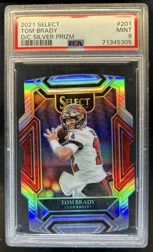 2021 Panini Select Tom Brady Silver Prizm Die Cut Club #201 Buccaneers PSA 9