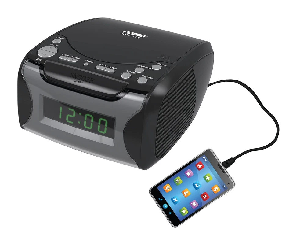 Digital Alarm Clock Radio with CD Player and USB Charge Port - Image 2 of 4