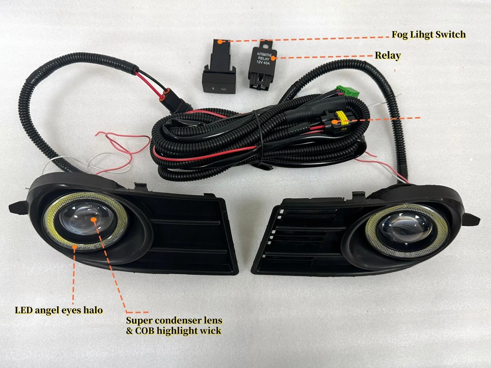 Luces antiniebla LED antiniebla cables cubierta COB halo ojo de ángel para Suzuki Swift 2005-2010 Foto 4 de 4