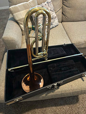Blessing Tenor Slide Trombone Brass/Silver Body Silver/Gold w/ Case