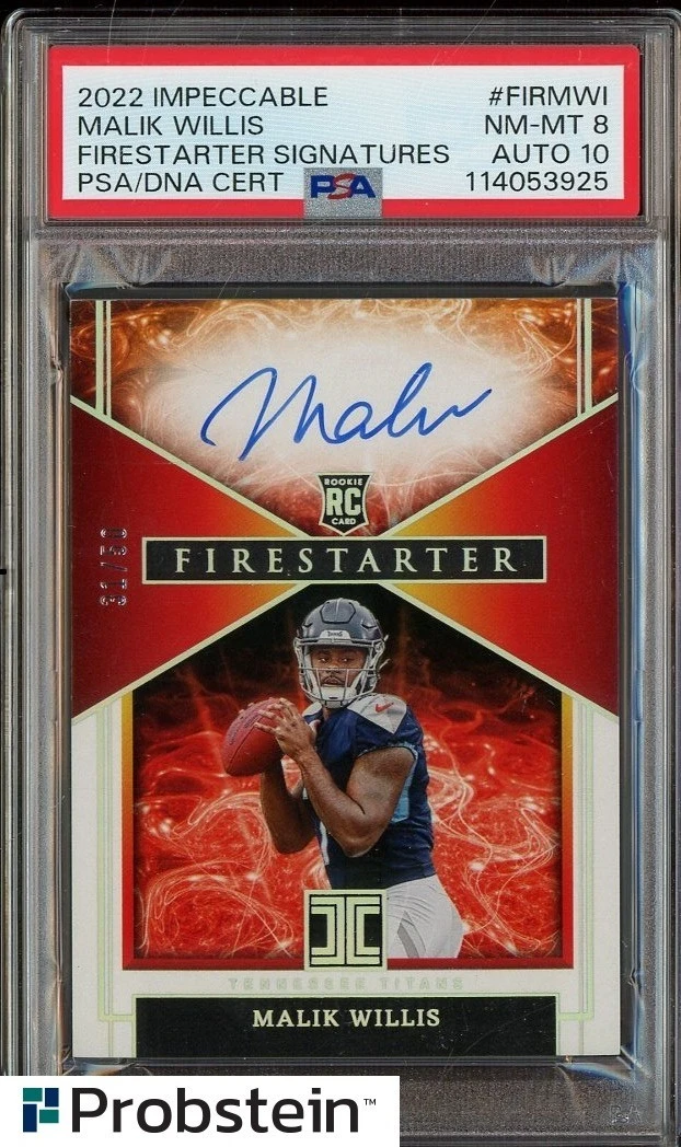 Malik Willis Panini Impeccable Firestarter Signatures #FIRMWI Base