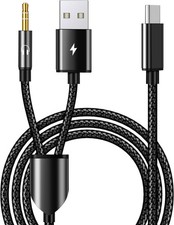 USB C to 3.5mm Aux Audio Cable with Charging, 2 in 1 USB C to 3.5mm Car Stere...
