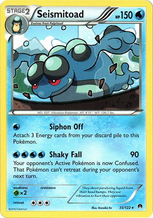 Seismitoad - 35/122 - Rare (Lp) BREAKPoint - Water Pokémon