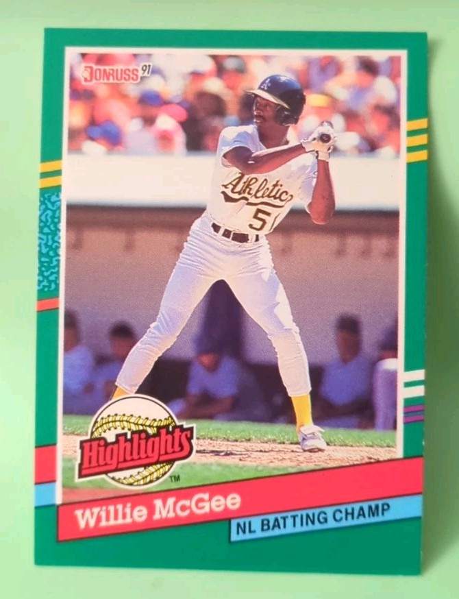 Willie McGee BC-22 Highlights Donruss 1991 Baseball Card - Oakland Athletics A's