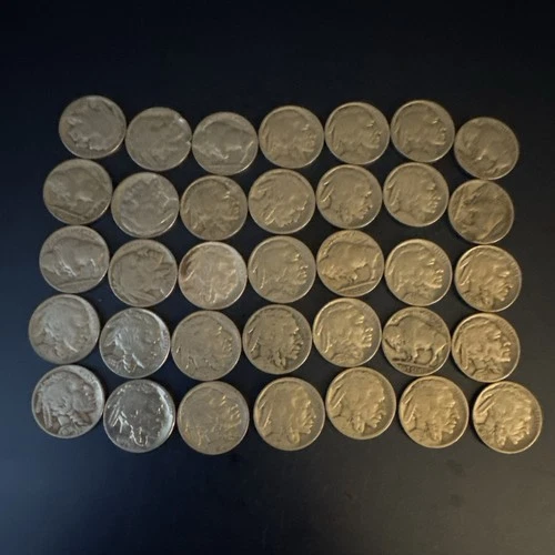 1913-1938 Buffalo Nickels 25-Coins