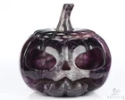 5.0" Fluorite Hand Carved Hollow Pumpkin Crystal Skull Sculpture