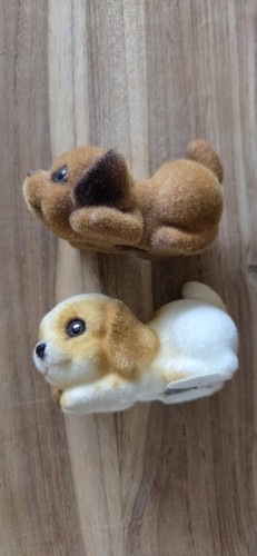 Vintage Hunde Figuren beflockt Keramik Welpe 2er Set Josef Originale ohne Etikett 3" - Bild 11 von 21