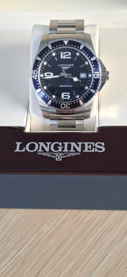 Men's  LONGINES   ' Hydro Conquest '   Swiss Watch; DATE; Cleaned +NEW Batt; Box, photo 1 of 5