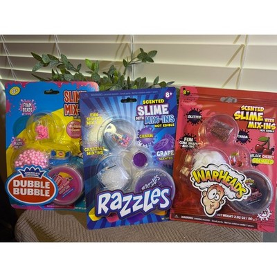Slime Kits with Mix ins Dubble Bubble Razzles Warheads 3 Sets NEW