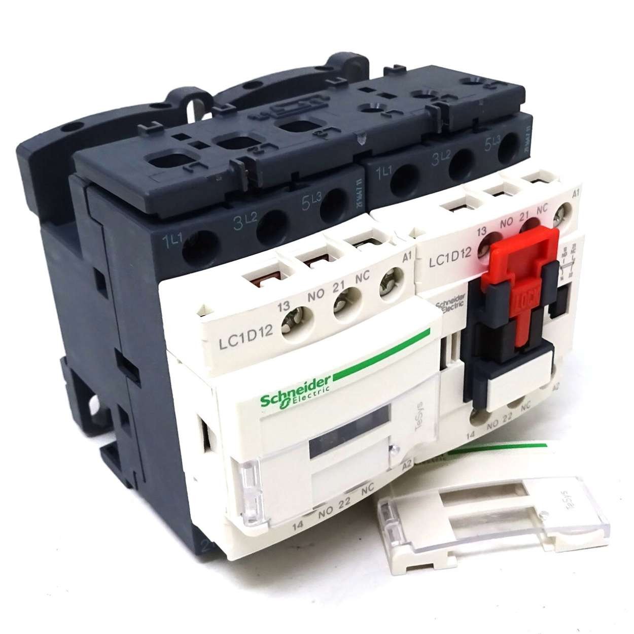 Reversing Contactor LC2D12E7 Schneider 3P (3NO) 2NC + 2NO Aux 48VAC 12A 5.5kW