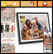 10.1" WiFi Digital Photo Frame, HD Touch Screen, 32GB Memory, Auto-Rotate, Easy