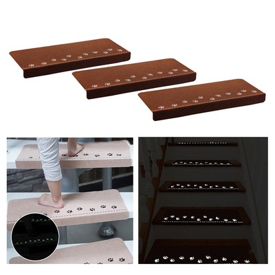 3pcs Luminous Stair Tread Mats Indoor Staircase Pads Floor Mat Rug