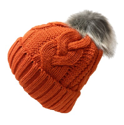 Bonnet D'hiver Uni Avec Pompon Et Doublure Polaire Faera - Taille Unique Adulte Unisexe - Neuf Avec étiquettes