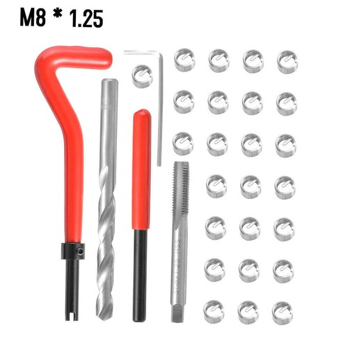 30Pcs M8 X 1.25mm Metric Thread Repair Insert Kit Helicoil Car Pro Coil Tools - Picture 9 of 10