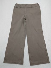 Nine & Co. By Nine West Womens 12 Wide Leg Dress Career Trousers Pants Beige Tan