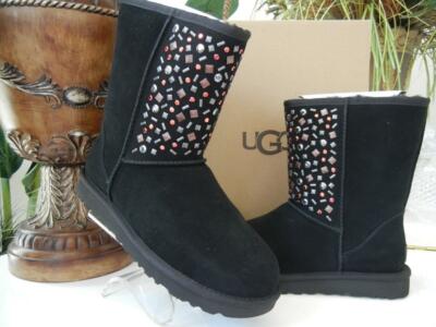 UGG Black Ankle Boots with Leather and Suede Design UGG Classic Ultra Mini ankle boots in black in suede | ASOS main image 3