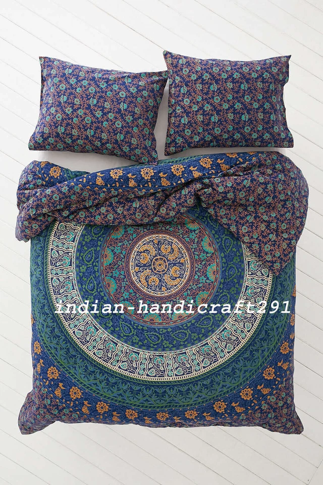 Juego de cama edredón funda nórdica elefante mandala boho hippie gitano India edredón ST Foto 2 de 2